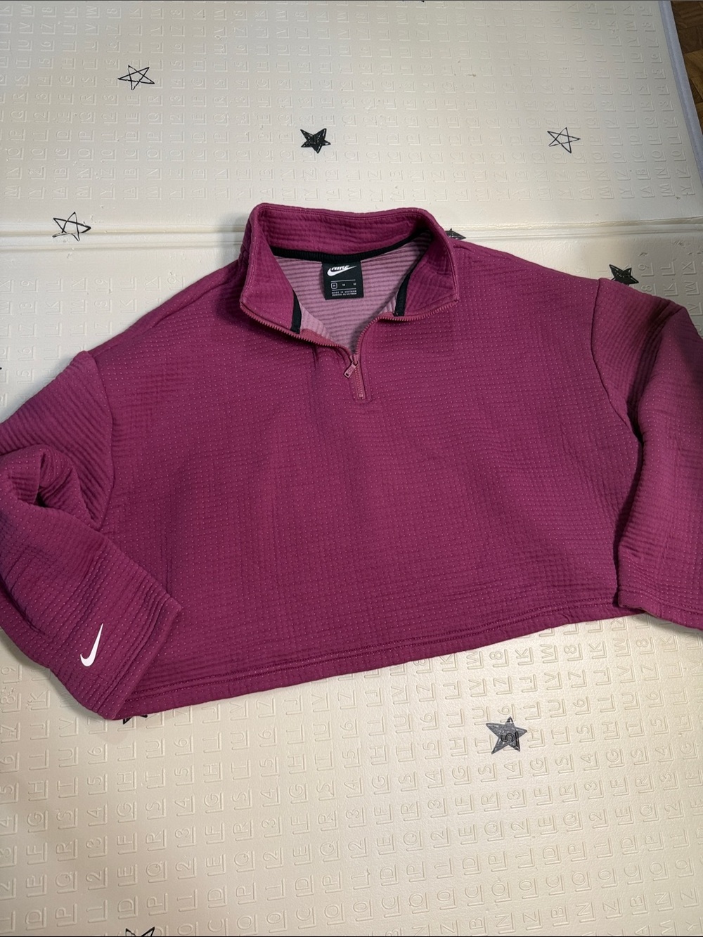 Nike Women’s Cropped Half-Zip Sweater - Plum